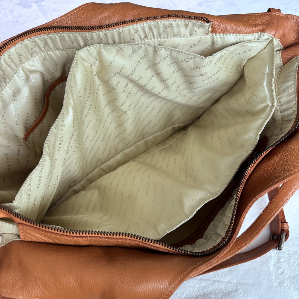 HARBOUR 2ND Manon Large Tan Genuine Leather Tote Bag - Picture 9 of 16